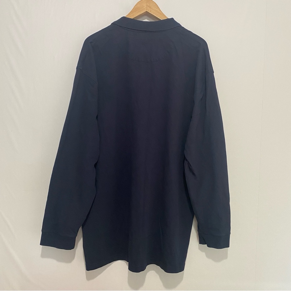 Quince Navy Long Sleeve Polo Shirt XXL Minimalist Cotton Casual Men - Picture 3 of 7